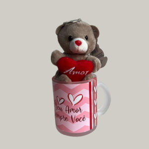 Caneca com Chaveiro de Pelúcia – Presente Delicado