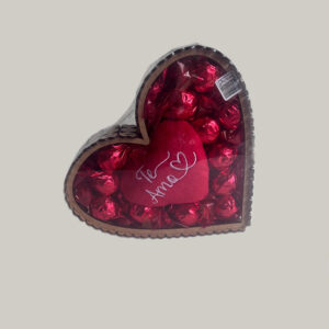 Coração Recheado de Chocolates com Pelúcia de Coração – Presente Delicado