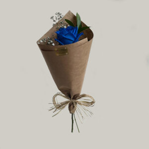 Rosa Azul Encantada no Papel Kraft – Unidade